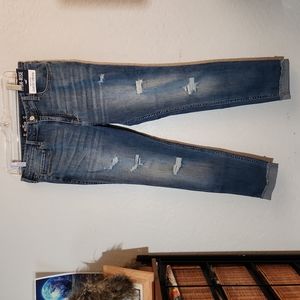 Hollister High-Rise Distressed Ankle Jeans - Blue